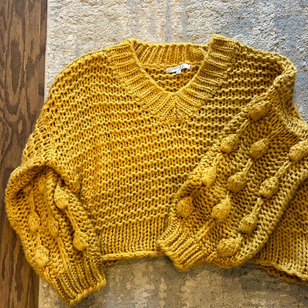 Boutique brand, mustard thick knit sweater.